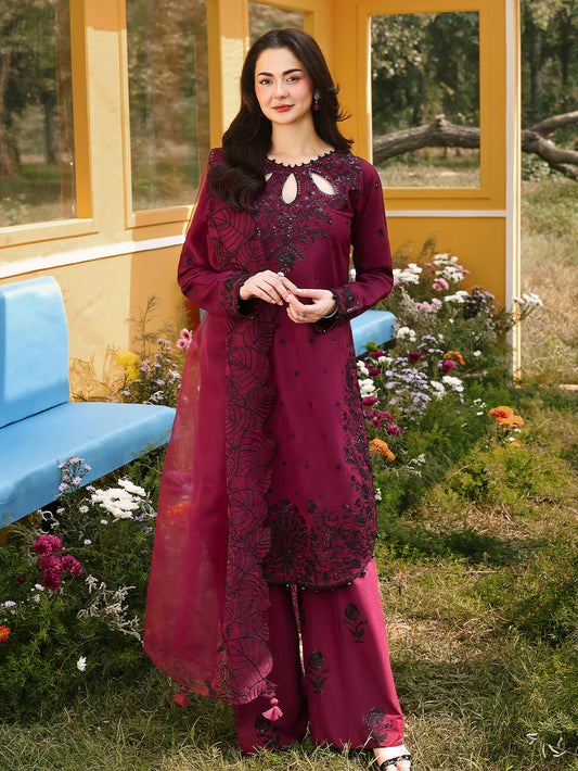 CHERRY EMBROIDERED 3Pc