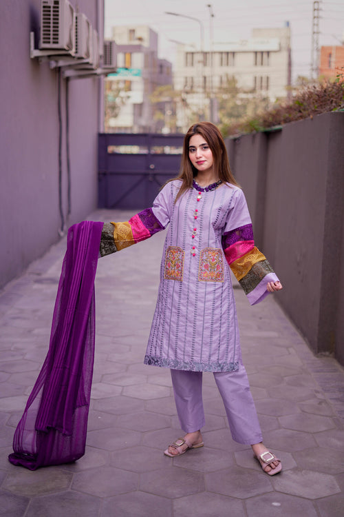 Double Pocket Self Embroidery 2PC